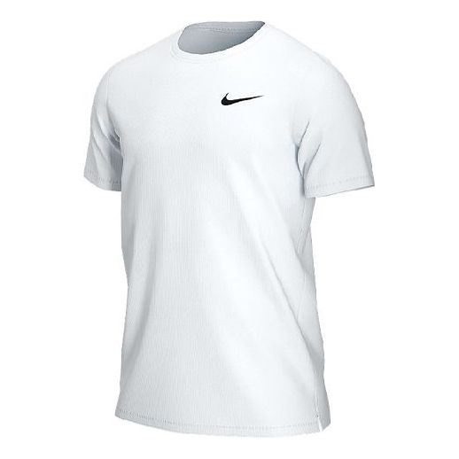 Nike Running Training Quick Dry Sports Round Neck Short Sleeve White DB4230-100