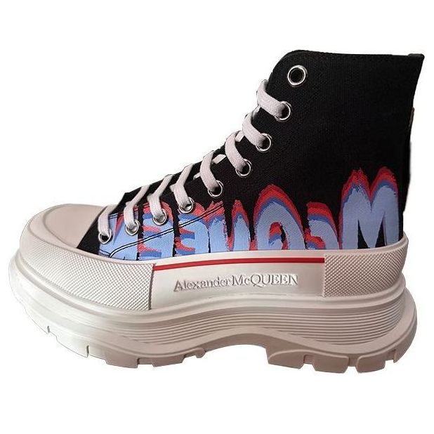 Alexander McQueen Tread Slick High-Top Sneakers 'Black Blue Red' 686737W4MVP1509
