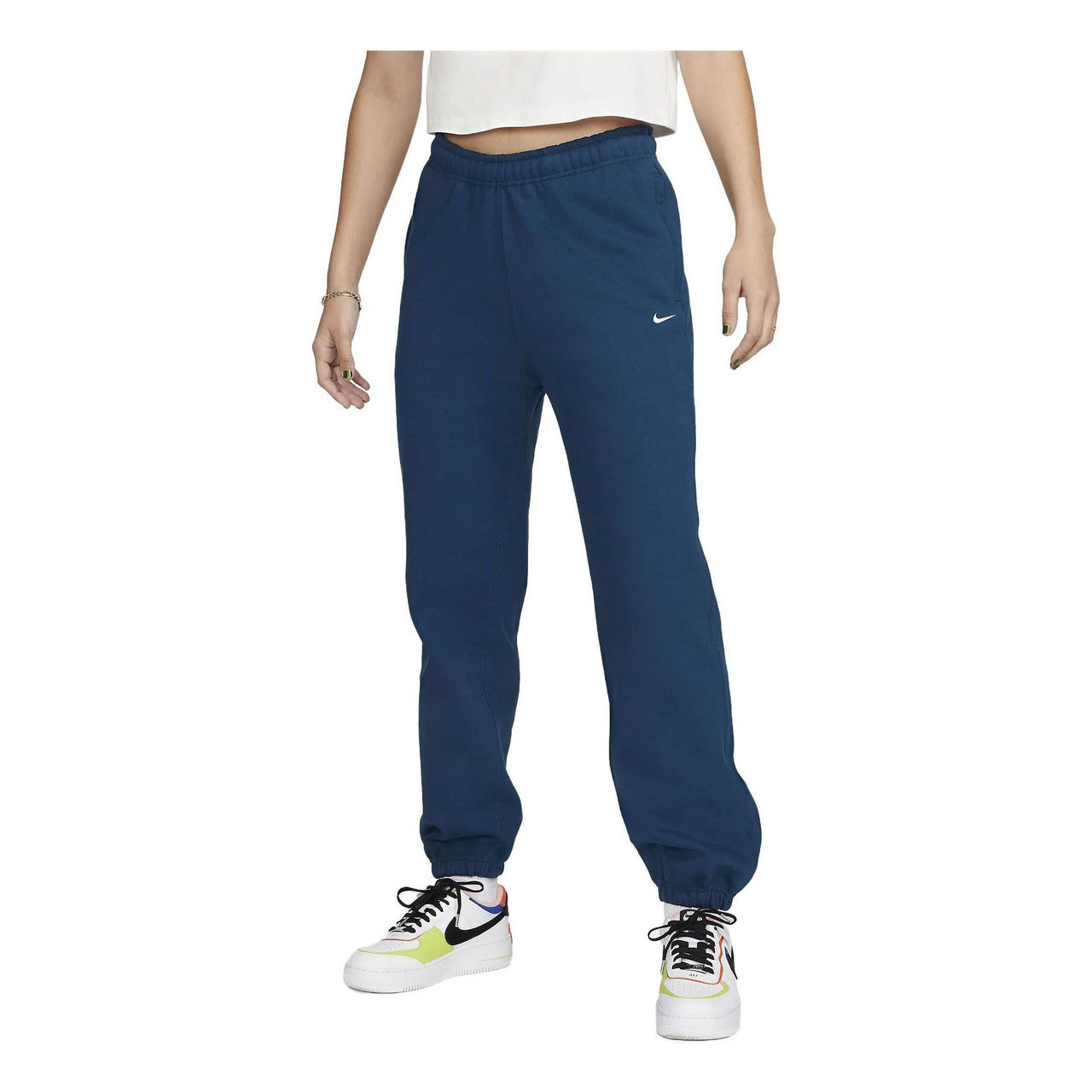 (WMNS) Nike Solo Swoosh Sweatpants 'Blue' CW5565-460