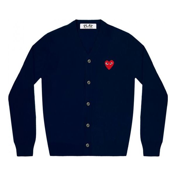COMME des GARCONS PLAY Cardigan Red Emblem 'Navy' AZ-N008-051-2