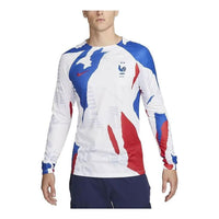 Nike France Dri-FIT Long Sleeve Prematch Top 'White Blue Red' DM9533-100