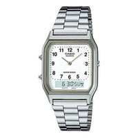 CASIO Male YOUTH Japan / South Korea Fashion Mens White Analog/Digital Combo AQ-230A-7B