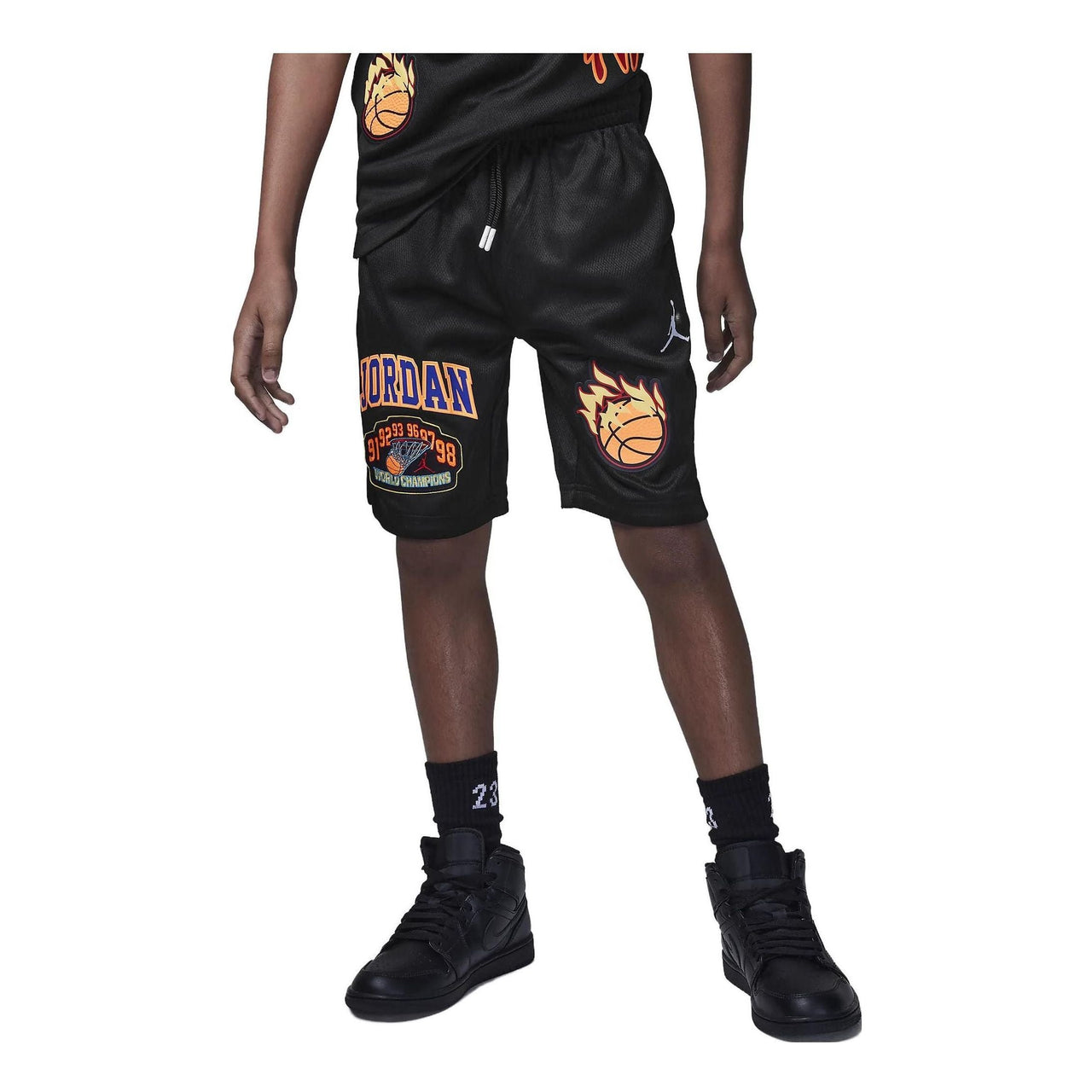 (GS) Air Jordan Logo Patch Pack Shorts 'Black' FV2711-010