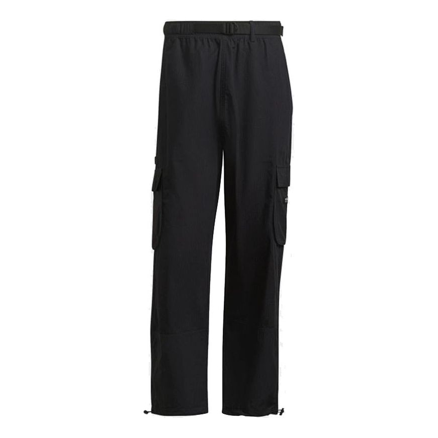 Men's adidas originals Cargo Pant Side Pocket Splicing Drawstring Bundle Feet Sports Pants/Trousers/Joggers Black H09104