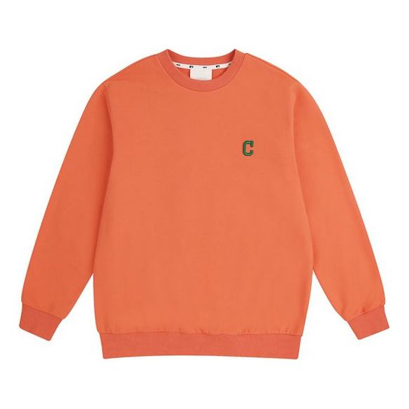 MLB Embroidered Logo Athleisure Casual Sports Round Neck Long Sleeves Unisex Orange Yellow 31MT01011-45O