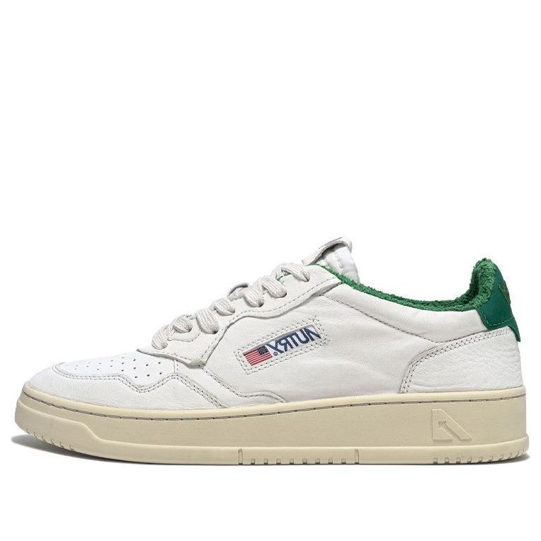 (WMNS) AUTRY Medalist Low Leather and Suede 'White Green and Embroidered Logo' AULW-SP03