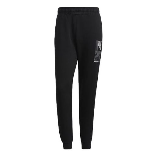 Men's adidas neo Sw Dk Tp Logo Printing Knit Bundle Feet Sports Pants/Trousers/Joggers Black H45223