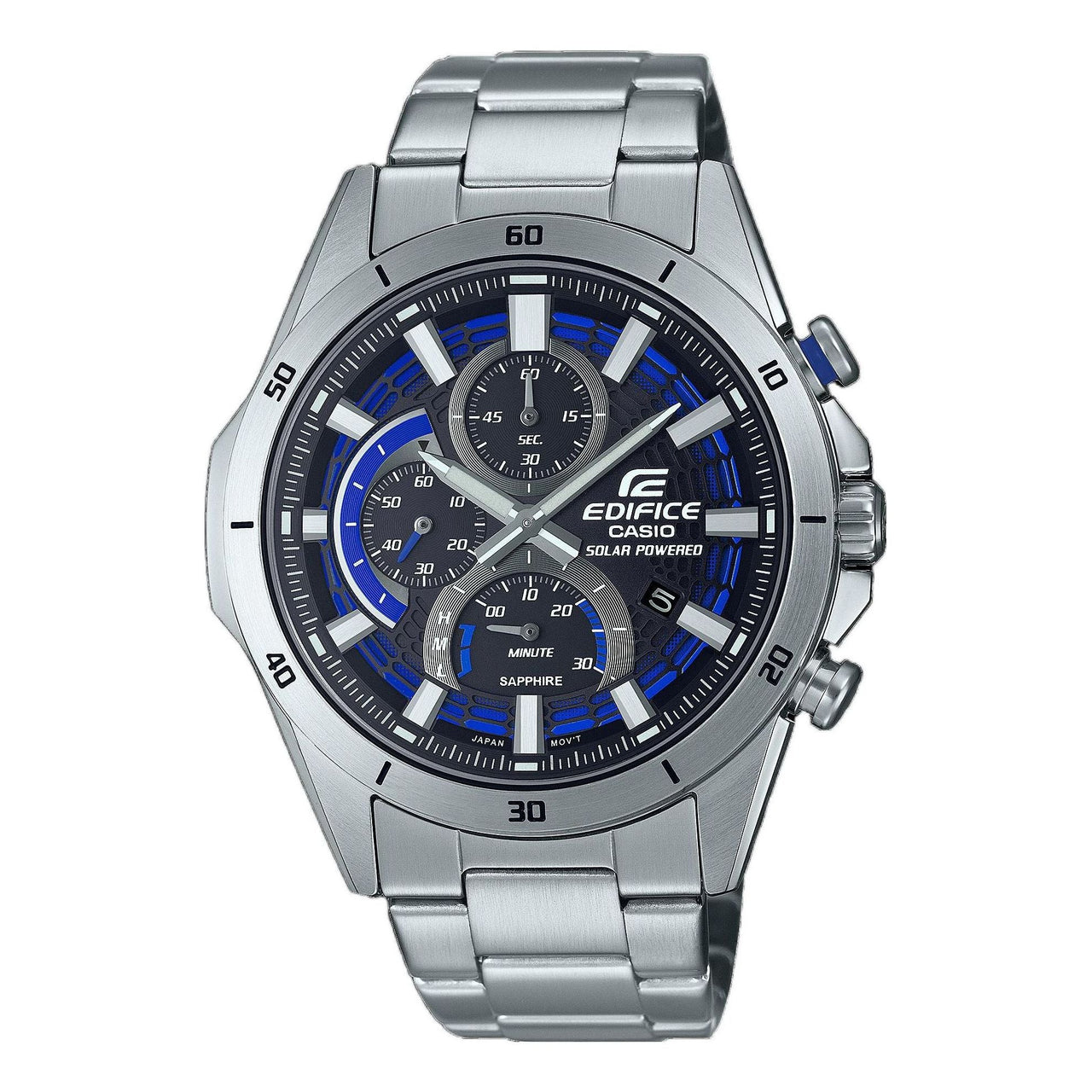 CASIO Waterproof Sports EDIFICE Solar Powered Mens Silver Analog EFS-S610D-1AV