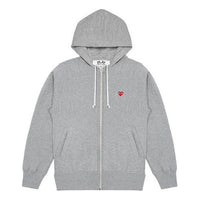 (WMNS) COMME des GARCONS PLAY Small Emblem Zip Hooded Sweatshirt 'Grey' AZ-T311-051-1