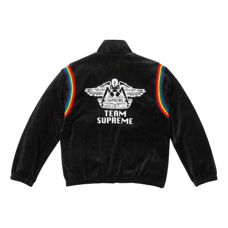 Supreme x HYSTERIC GLAMOUR Velour Track Jacket 'Black White' SUP-SS21-543