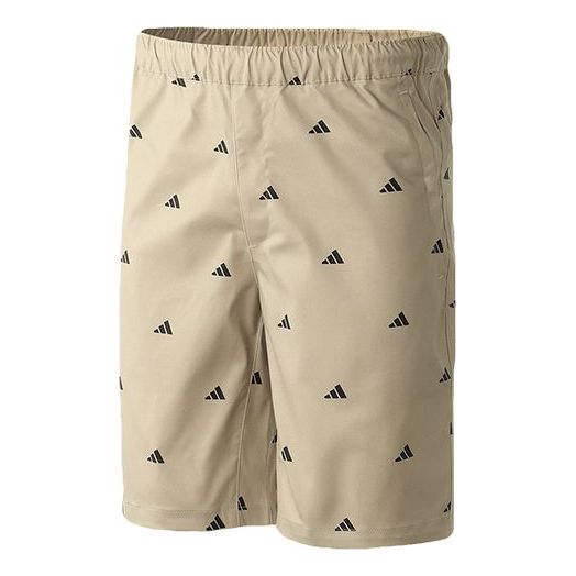 adidas M Short Gen Aop Logo Printing Sports Shorts Brown GJ5105