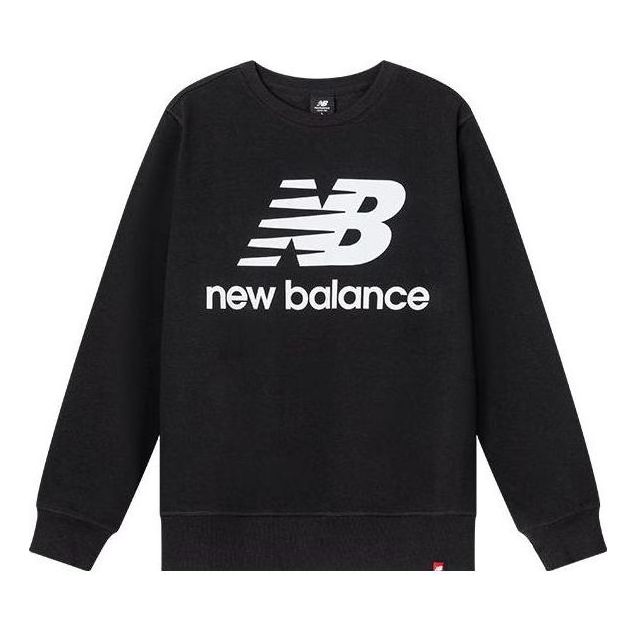 New Balance Essentials Stacked Logo Crew Sweatshirt 'Black' AMT03560-BK