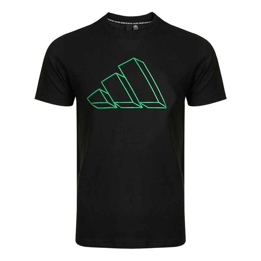 adidas M Fi Gfx Tee Athleisure Casual Sports Round Neck Short Sleeve Black GM6366