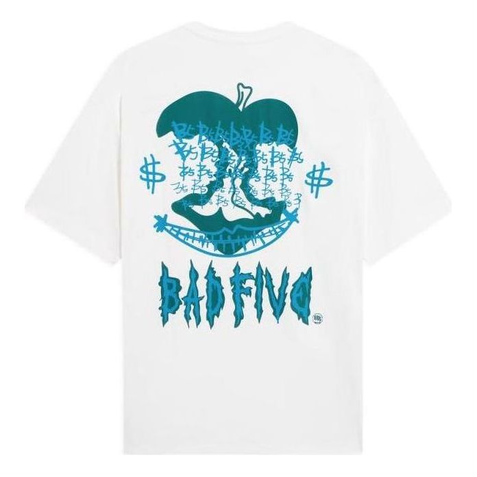 Li-Ning BadFive Graphic Loose Fit T-shirt 'White Teal' AHSS421-4