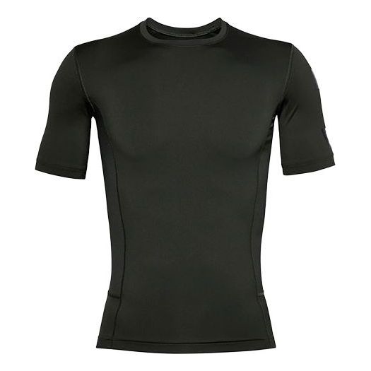 Men's Under Armour Casual Breathable Round Neck Tight Sports Short Sleeve Green 1351815-310