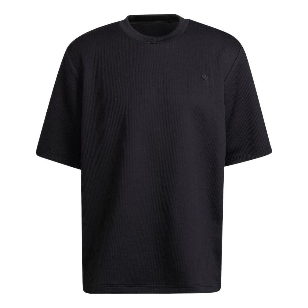 adidas originals Adicolor Trefoil Pliss Tee 'Black' HC4607