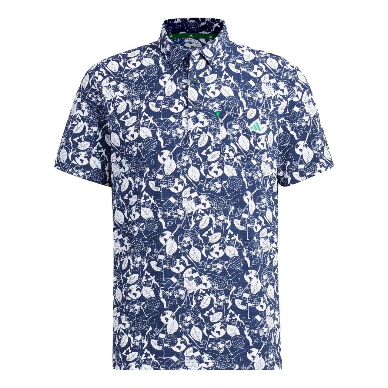 adidas Play Green Graphic Golf Polo Shirt 'Blue White' HS9055