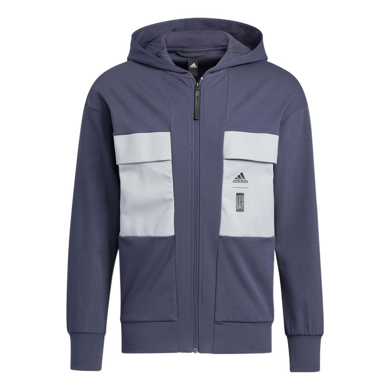 Men's adidas Martial Arts Series Splicing Color Block Sports Hooded Jacket Deep Navy Blue HE5139