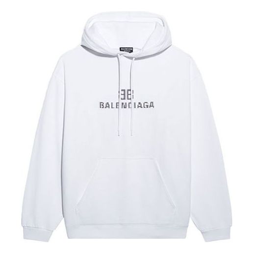 Balenciaga BB Pixel Medium Fit Hoodie 'White' 600583TKVI89040