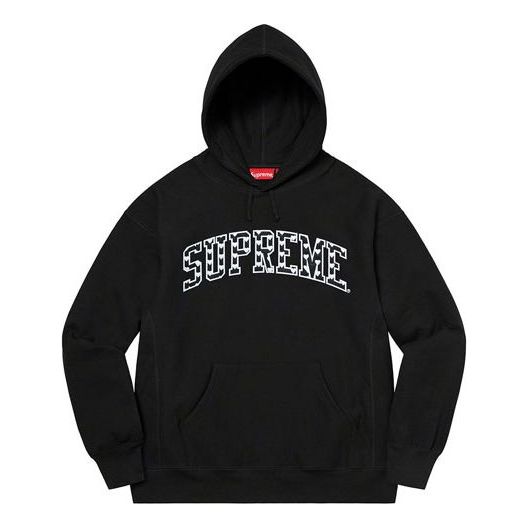 Supreme Hearts Arc Hooded Sweatshirt 'Black White' SUP-SS21-567