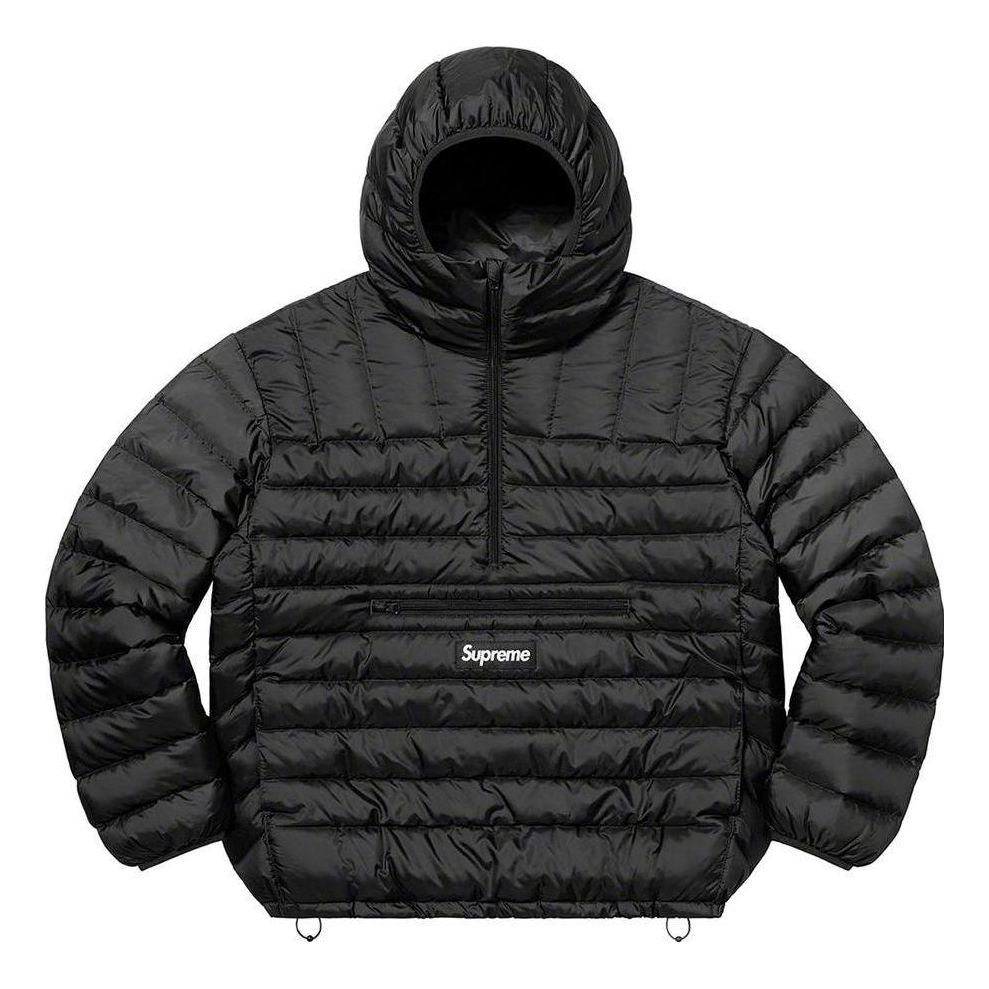 Supreme Mirco Down Half Zip Hooded Pullover 'Black White' SUP-FW22-170