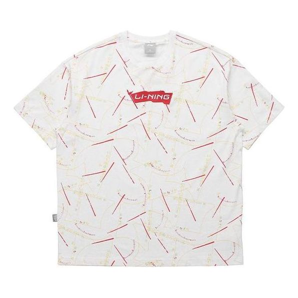 Li-Ning Red Flag Casual Sports Round Neck Short Sleeve 'White' AHSP835-1