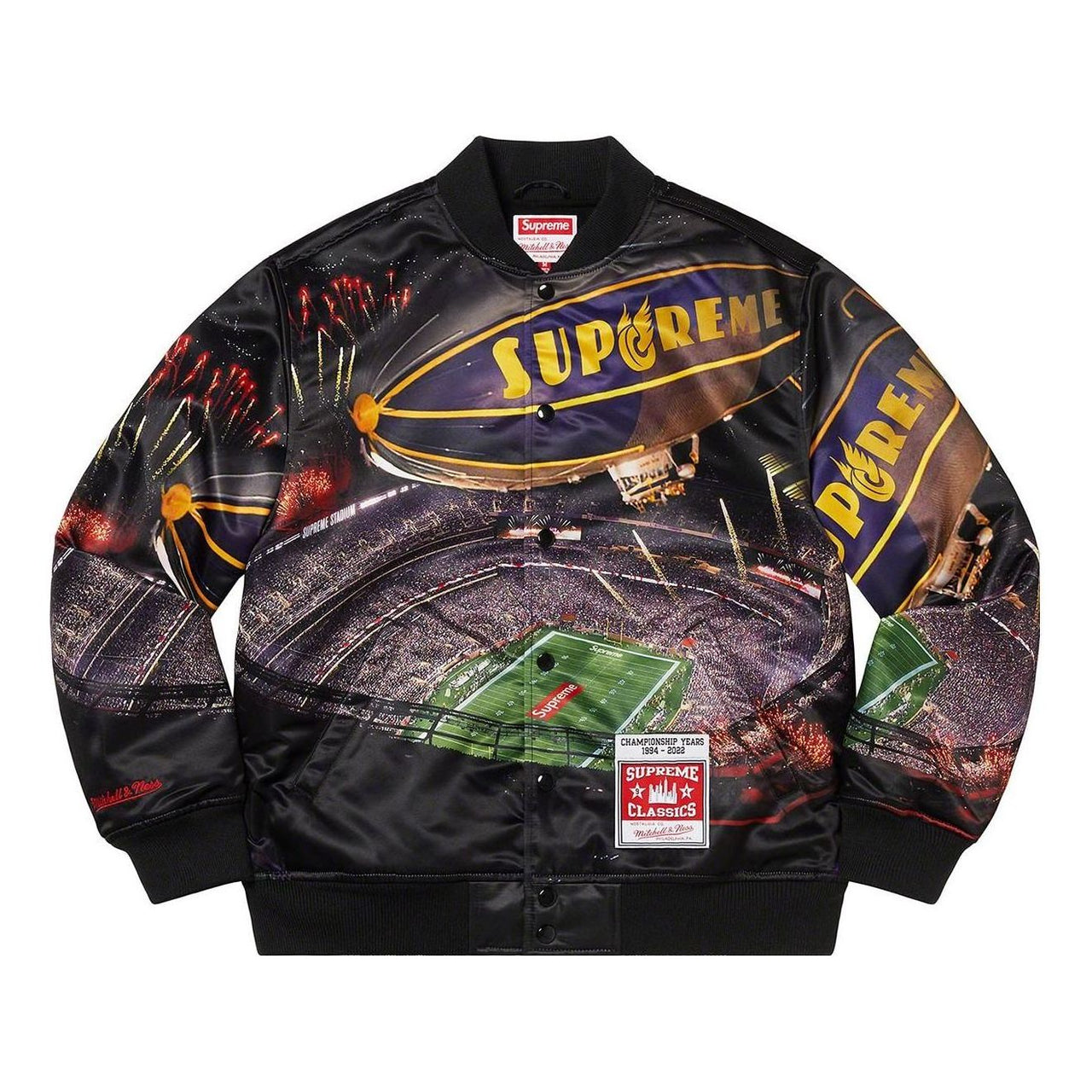 Supreme x Mitchell & Ness Stadium Satin Varsity Jacket 'Multi-Color' SUP-SS22-861