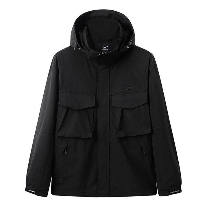 Mizuno Logo Waterproof Jacket 'Black' A2CE3110