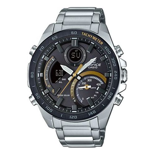 CASIO EDIFICE Waterproof Sapphire Crystal Mens Silver Analog ECB-900DB-1C