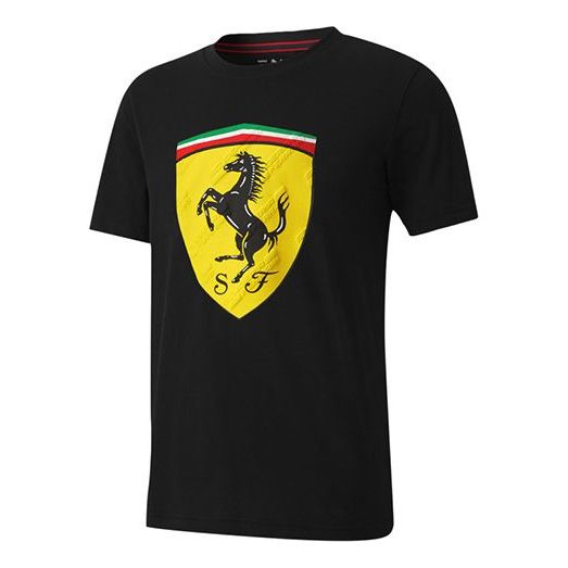 PUMA Ferrari Race Big Shieldtee+ Printing Short Sleeve Black 597956-02