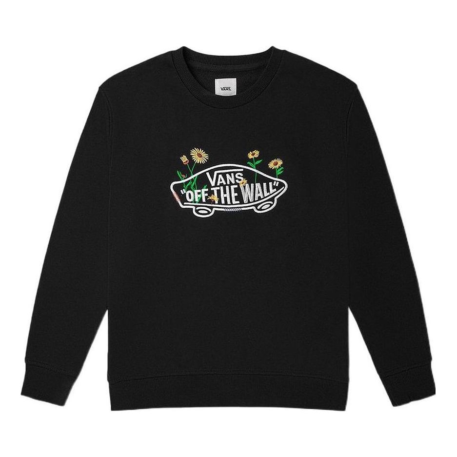 (WMNS) Vans Logo Off The Wall Floral Long Sleeve T-Shirt 'Black' VN0A7Q1JBLK