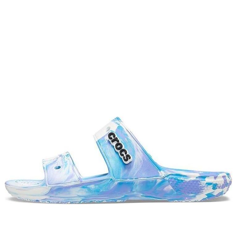 Crocs Classic Clog Marble Beach Unisex White Blue Slippers 'White Blue' 207701-1FK