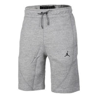 Air Jordan Solid Color Lacing Straight Sports Shorts Gray 884279-010