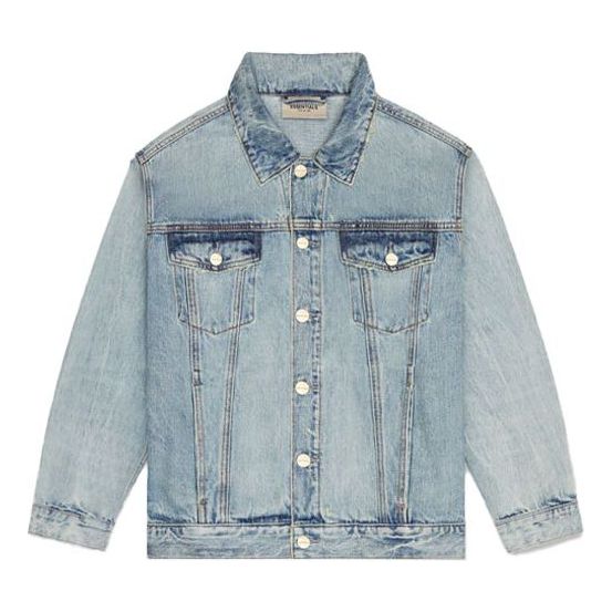 Fear of God Essentials FW20 Light Denim Trucker Jacket 'Indigo' FOG-FW20-363