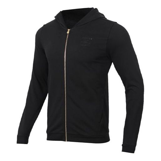 adidas Solid Color Casual Hooded Jacket Black EA0323