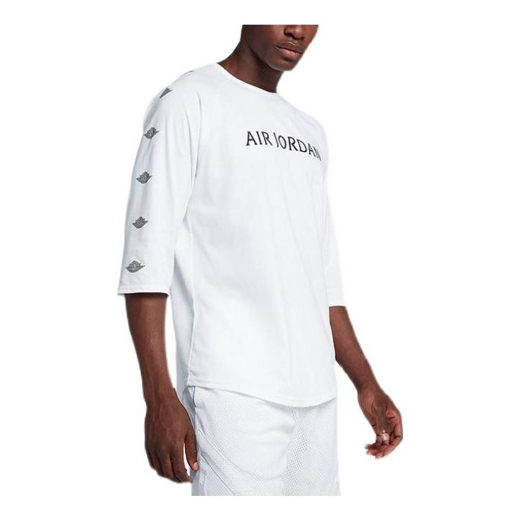 Air Jordan Sportswear Wings 3/4 Sleeve T-Shirt 'White' AA1912-100