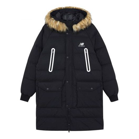 New Balance Classic Long Down Jacket 'Black Brown' AMJ14321-BK