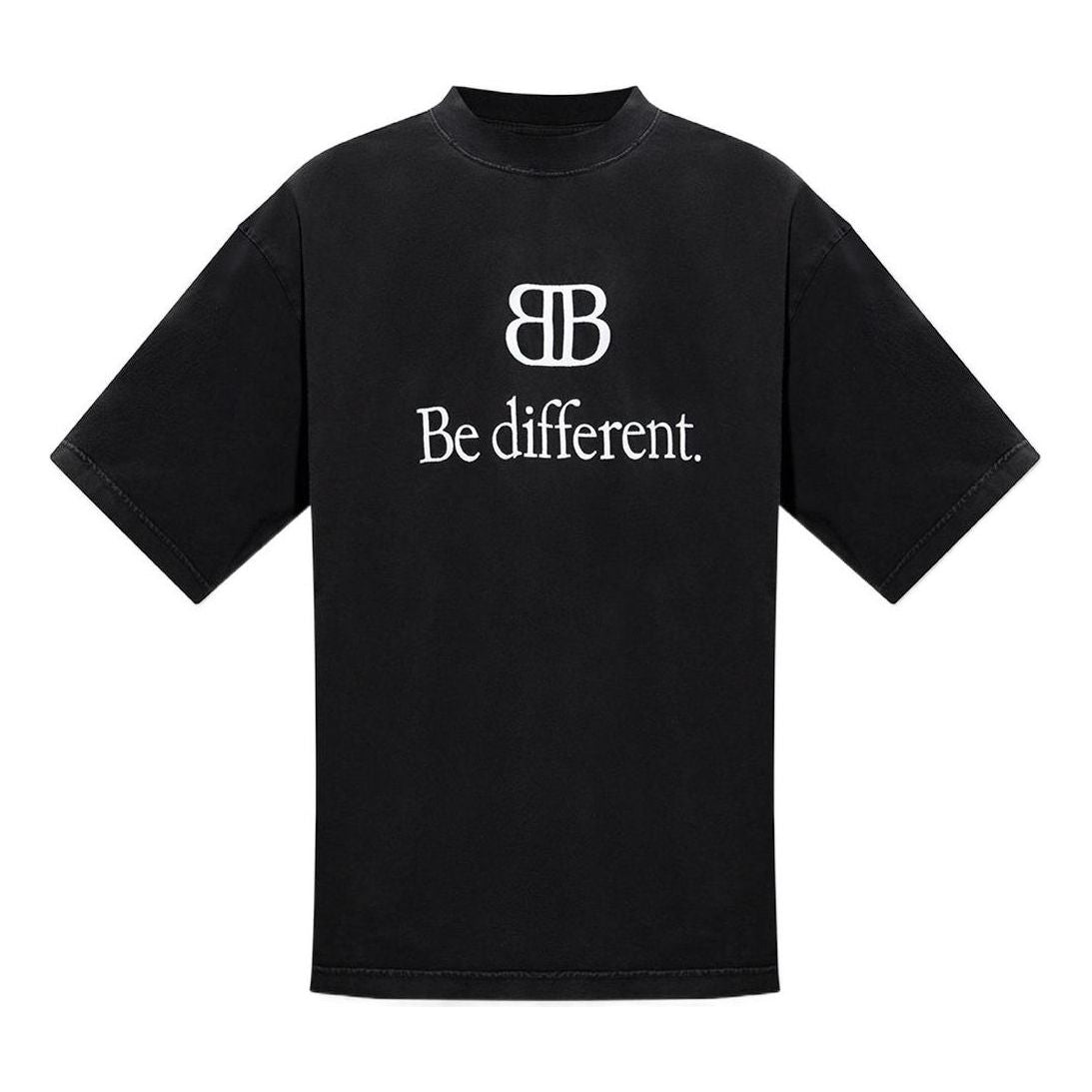 Balenciaga BB Be Different T-Shirt Medium Fit 'Black' 612966TNVU91070
