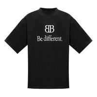 Balenciaga BB Be Different T-Shirt Medium Fit 'Black' 612966TNVU91070