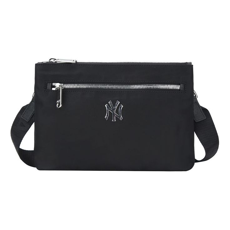 MLB NY New York Yankees Silver LOGO Zipper Shoulder Messenger Bag Black 32BGD9011-50L