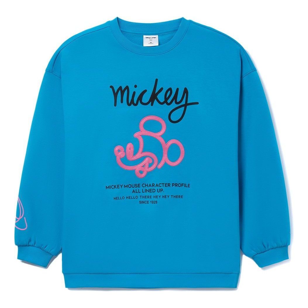 (WMNS) Li-Ning x Disney Mickey Mouse Graphic Sweatshirt 'Blue' AWDRD64-3