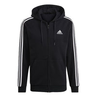 adidas M 3S Fl Fz Hd Stripe Sports Hooded Jacket Black GK9051
