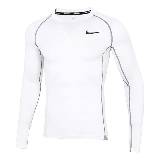 Nike Pro Dri-fit Athleisure Casual Sports Round Neck Long Sleeves White DD1991-100