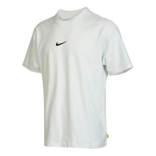 Men's Nike Logo Alphabet Printing Round Neck Loose Sports Short Sleeve White T-Shirt DX6307-121