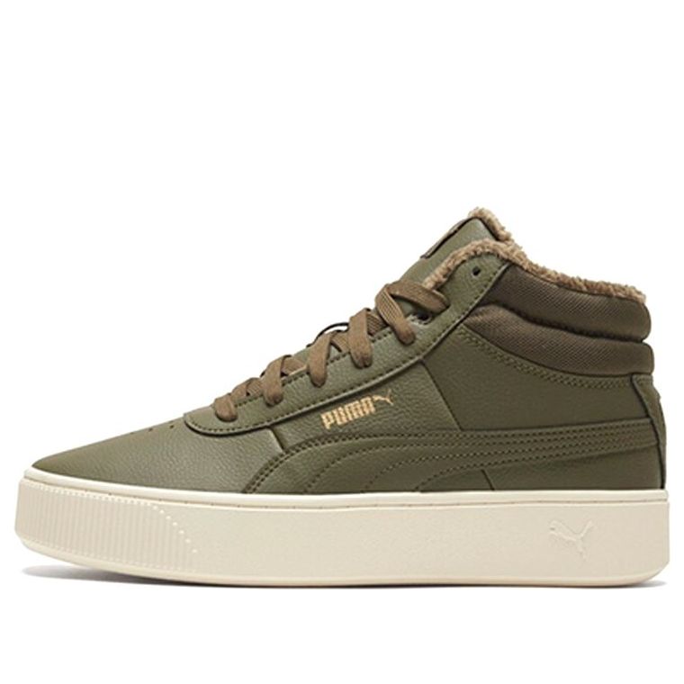 (WMNS) PUMA Vikky Stacked High Board Shoes Olive Green 372205-05