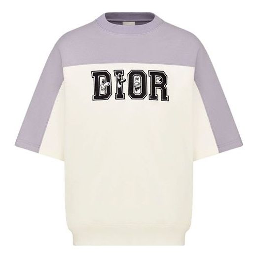 Men's DIOR x KENNY SCHARF Crossover FW21 Loose Pullover Short Sleeve Colorblock 193J648A0687-C880