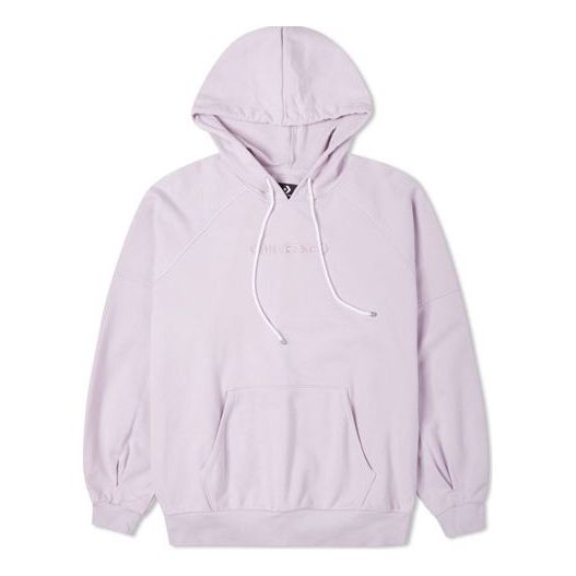 (WMNS) Converse Logo Embroidery Knitting Hoodie Purple 10023945-A03