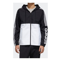 adidas hooded track Jacket Black White Splicing FL8627