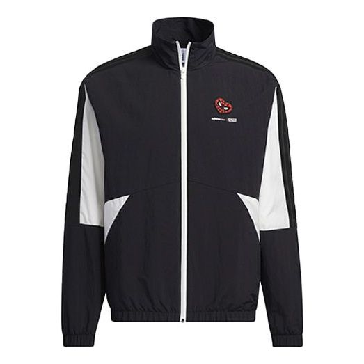 adidas neo Pattern Colorblock Sports Jacket Black H44998