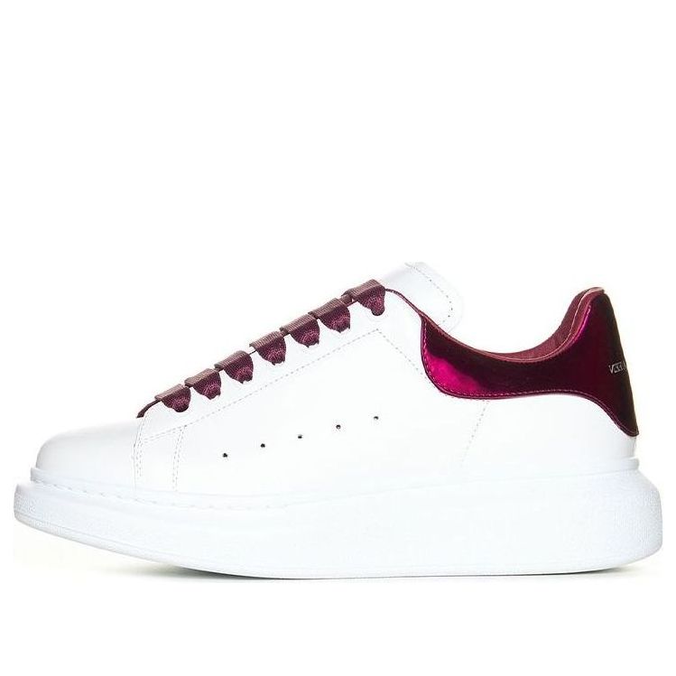 (WMNS) Alexander McQueen Oversized Sneakers 'White Burgundy' 718232WIE828847